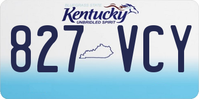 KY license plate 827VCY