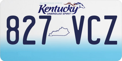 KY license plate 827VCZ