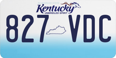 KY license plate 827VDC