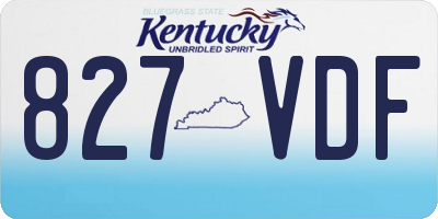 KY license plate 827VDF