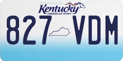 KY license plate 827VDM