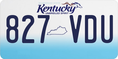 KY license plate 827VDU