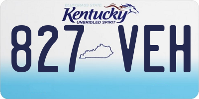 KY license plate 827VEH