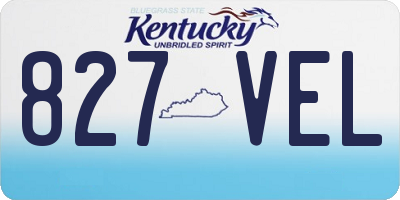 KY license plate 827VEL