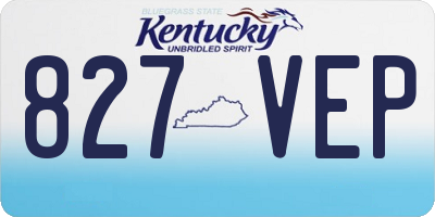 KY license plate 827VEP