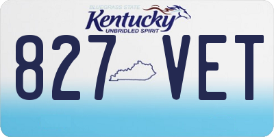 KY license plate 827VET