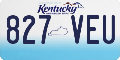 KY license plate 827VEU