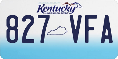 KY license plate 827VFA