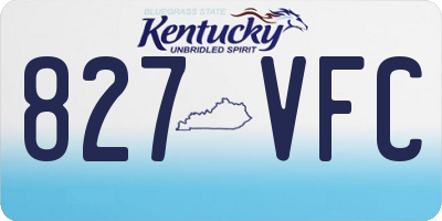 KY license plate 827VFC
