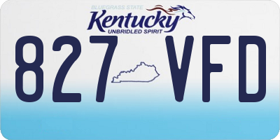 KY license plate 827VFD