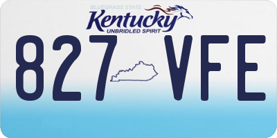 KY license plate 827VFE