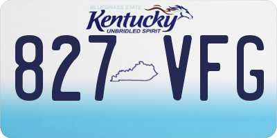 KY license plate 827VFG