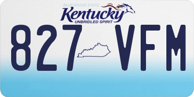 KY license plate 827VFM