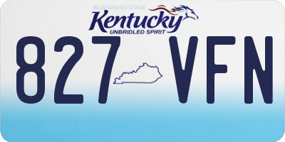 KY license plate 827VFN