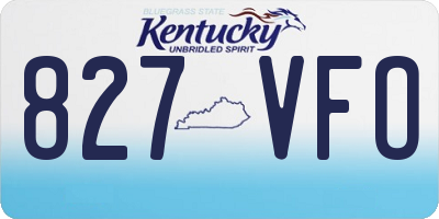 KY license plate 827VFO