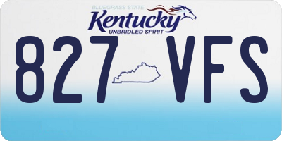 KY license plate 827VFS