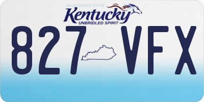 KY license plate 827VFX