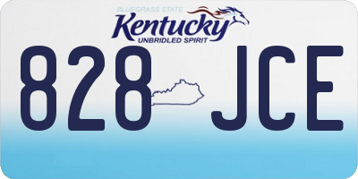 KY license plate 828JCE