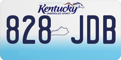 KY license plate 828JDB