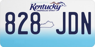 KY license plate 828JDN