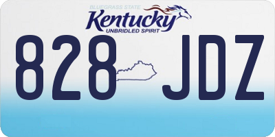 KY license plate 828JDZ