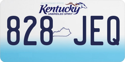 KY license plate 828JEQ