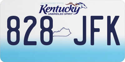 KY license plate 828JFK