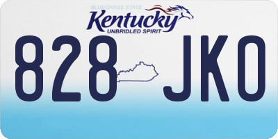 KY license plate 828JKO