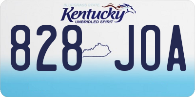 KY license plate 828JOA