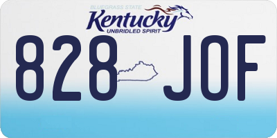 KY license plate 828JOF
