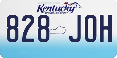 KY license plate 828JOH