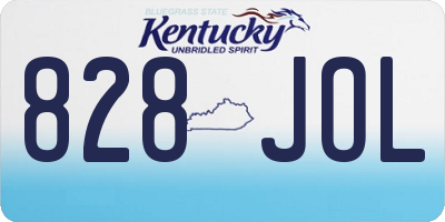 KY license plate 828JOL