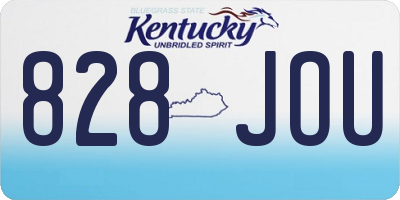 KY license plate 828JOU