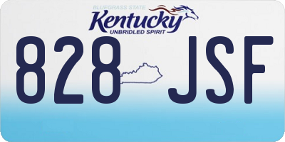 KY license plate 828JSF