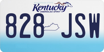 KY license plate 828JSW