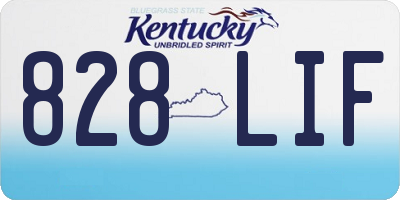 KY license plate 828LIF