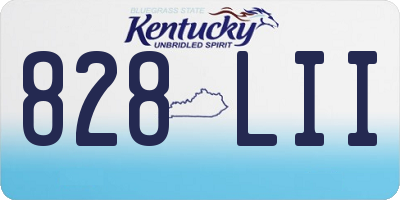 KY license plate 828LII