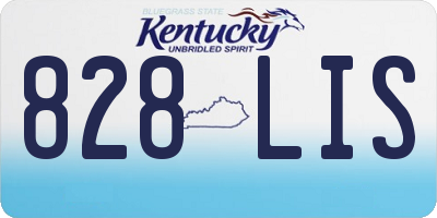 KY license plate 828LIS