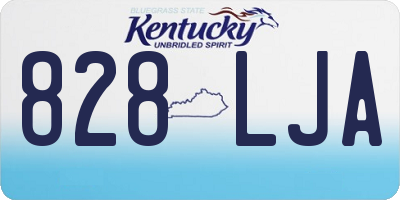 KY license plate 828LJA