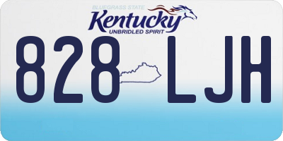 KY license plate 828LJH