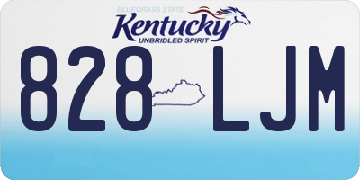 KY license plate 828LJM