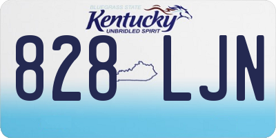 KY license plate 828LJN