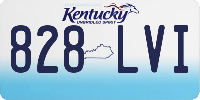 KY license plate 828LVI