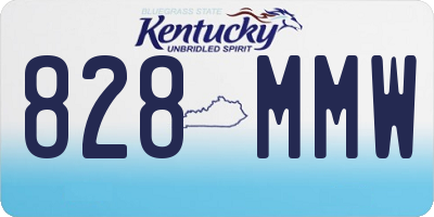 KY license plate 828MMW