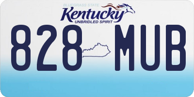 KY license plate 828MUB