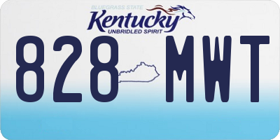 KY license plate 828MWT