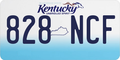 KY license plate 828NCF