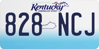 KY license plate 828NCJ