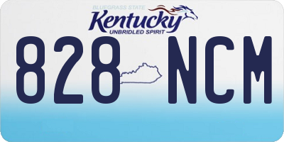 KY license plate 828NCM