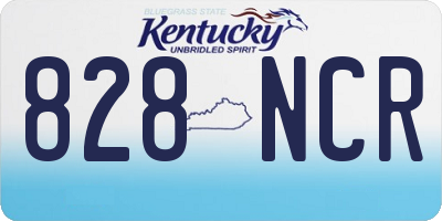 KY license plate 828NCR